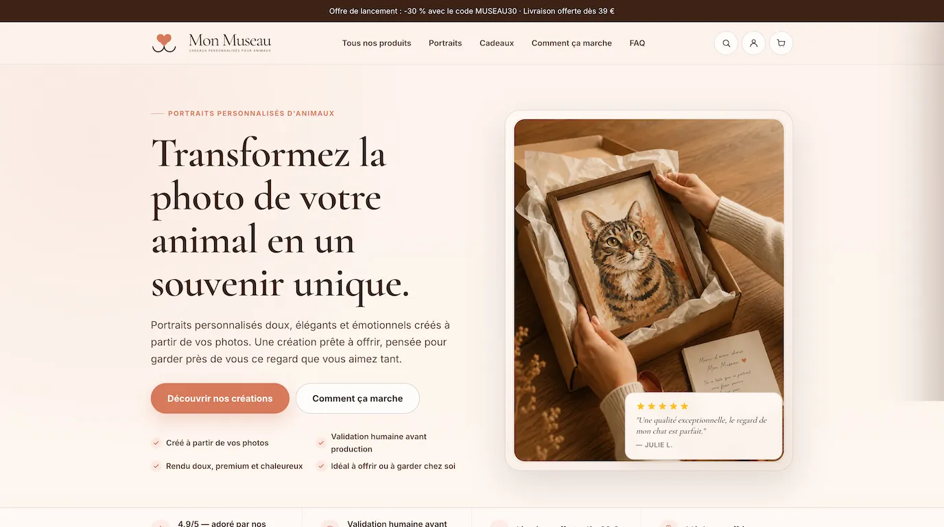 Mon Museau - E-commerce portraits d'animaux